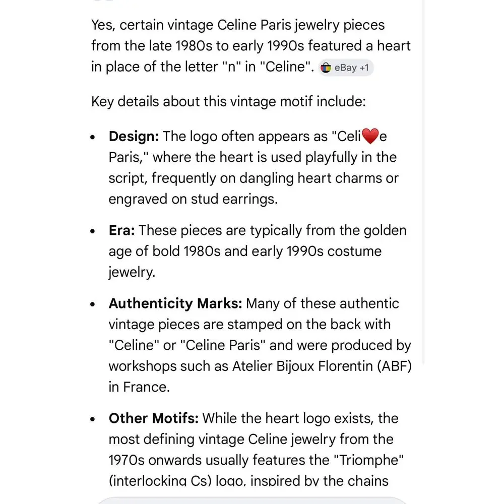 CELINE Paris Vintage Gold in Glass Teardrop Earrings - Picture 5 of 10